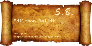 Sámson Balló névjegykártya
